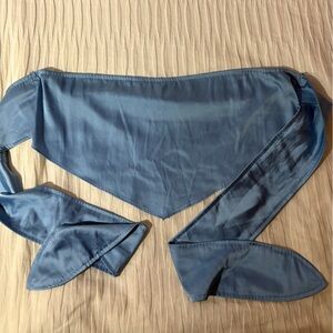 Le Lis Light Blue Bandeau Tie Scarf Top